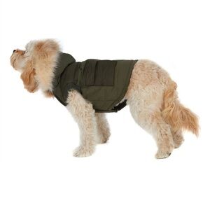 Pajar Canada Puppy Dog Puffer Coat XL removable hood Military green pockets Zeus